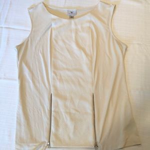 Cream Colored Dress Tank, Zipper details • Sz Lg